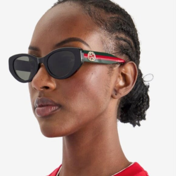NEW GUCCI GG1862S 001 CAT EYE BLACK WOMEN SUNGLASSES GUCCI - Picture 1 of 12